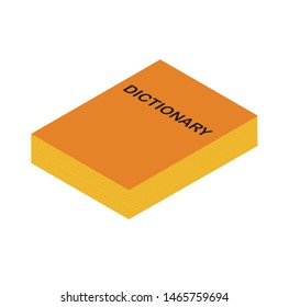 Isometric dictionary book isolated. Book icon. Vector.