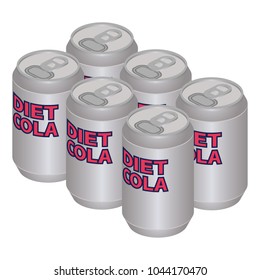Isometric Diet Cola Can Six Pack
