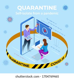 Isometric Digital Reading, E-classroom Textbook, Modern Education, E-learning, Online Training and Course, Audio Tutorial, Distance Education, Ebook and Student.