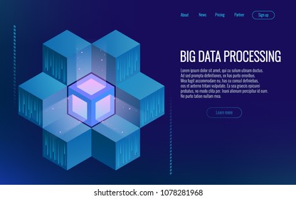 Isometric digital technology web banner. Analysis and Information. Big data access storage distribution information management and analysis. Isometric digital technology web banner. Analysis and Information. Big data access storage distribution information management and analysis.
