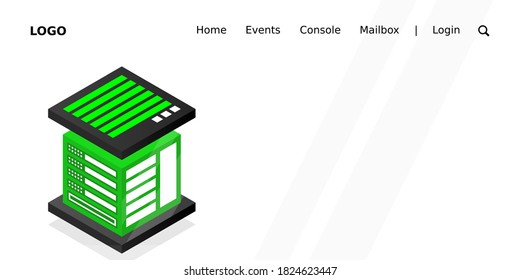 Isometric Digital Technology Web Banner. BIG DATA Machine Learning Algorithms. Analysis and Information. Big Data Access Storage Distribution Information Management and Analysis.