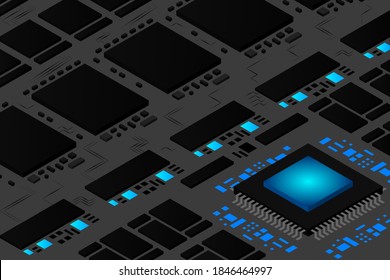 Isometric Digital Technology Web Banner. BIG DATA Machine Learning Algorithms. Analysis and Information. Big Data Access Storage Distribution Information Management and Analysis.