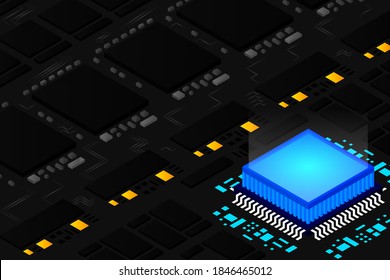 Isometric Digital Technology Web Banner. BIG DATA Machine Learning Algorithms. Analysis and Information. Big Data Access Storage Distribution Information Management and Analysis.