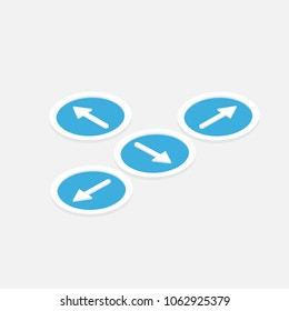 isometric direction arrows buttons
