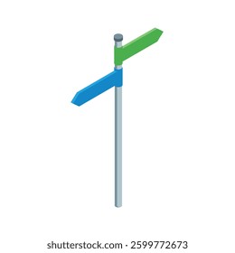 Isometric Direction Signpost. Wayfinding Direction