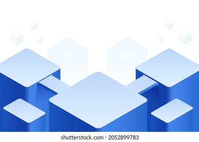 Isometric display podium scene with geometric platform. Stage showcase on pedestal studio