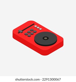 Isometric dj player on a background