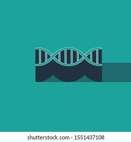 Isometric DNA symbol icon isolated on green background.  Vector Illustration