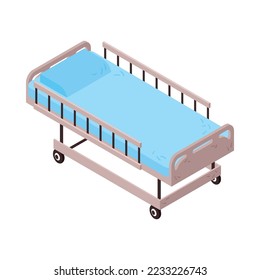 Isometric doctor nurse hospital workers composition with isolated clinic icons on blank background vector illustration