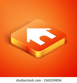 Isometric Dog house icon isolated on orange background. Dog kennel.  Vector Illustration