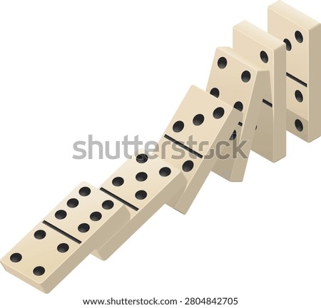 Isometric domino effect chain reaction