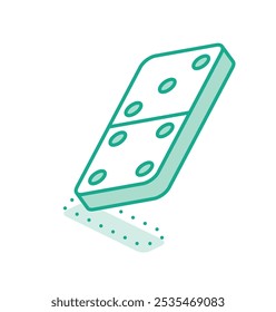 Domino isométrico. Ilustração vetorial. Objeto de contorno isolado em branco. Ícone para site e videogame.