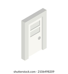 Isometric door on a background
