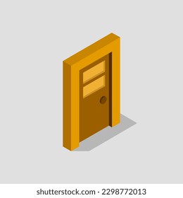 Isometric door on a background