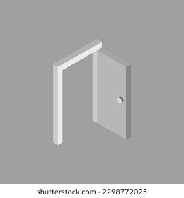 Isometric door on a background