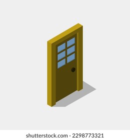 Isometric door on a background