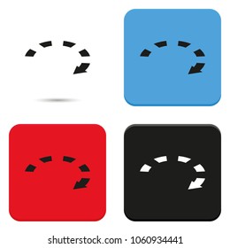Isometric dotted bar circle arrow vector icon.