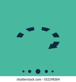 Isometric dotted bar circle arrow icon.