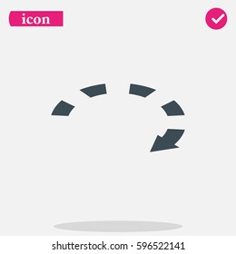 Isometric dotted bar circle arrow icon.