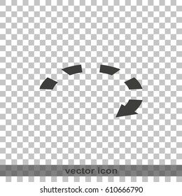 Isometric dotted bar circle arrow icon.