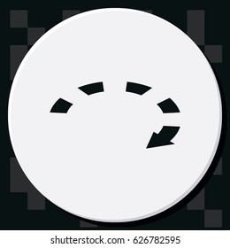 Isometric dotted bar circle arrow icon.