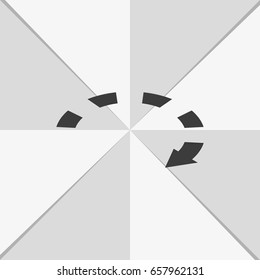 Isometric dotted bar circle arrow icon.