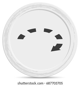 Isometric dotted bar circle arrow icon.