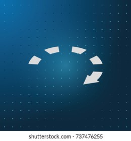 Isometric dotted bar circle arrow icon.