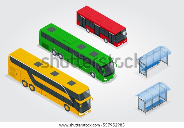 Isometric Double Decker Bus City Public Stock Vector (Royalty Free ...