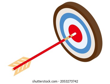 Isometric drawing Arrow and target illustration
