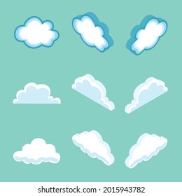 Isometric Drawing of Cloud Cloudy Weather with Pastel Color Scheme, Flat Cartoon Vector Illustration can be used as Icon, Logo or Avatar