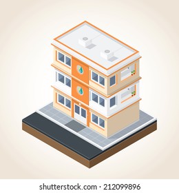 Isometric drawing image in terms of building
