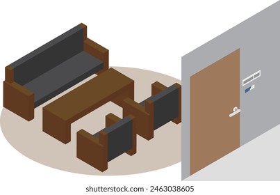 Material de Imagen isométrico del salón