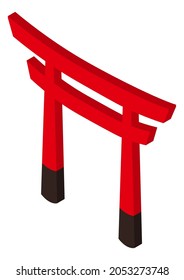 Isometric drawing Simple torii illustration