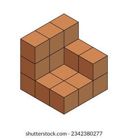 Isometric Drawing is a technique, similar to perspective drawing, used to represent three-dimensional forms. The Isometric Cube is depicted with filled color  vector icons.