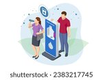 Isometric drinking water filling station, Refill, and Reusable bottle. Eco-friendly. Free public water bottle refill station. The eco filtration dispenser is a cooler and water fountain. Clean water