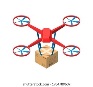 Isometric Drone icon isolated on white background. Unmanned aircraft drone. Modern vector illustration
