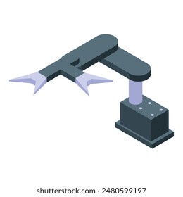 Isometric drone launch illustration with modern technology and automation, depicting an unmanned aerial vehicle  uav  taking off from a launch pad