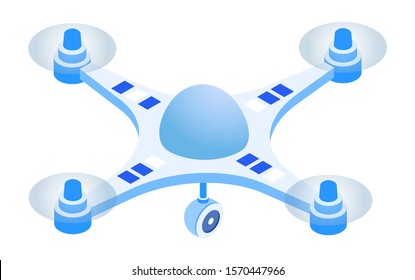 Isometric drone logistic vector illustration.