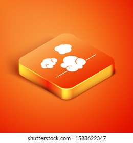 Isometric Dust icon isolated on orange background.  Vector Illustration
