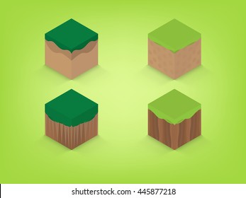 isometric earth with green background