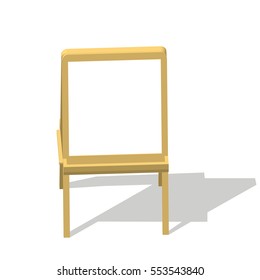 Isometric easel. Drawing Whiteboard. Paint desk and white paper isolated on white background. Vector illustration eps 10.