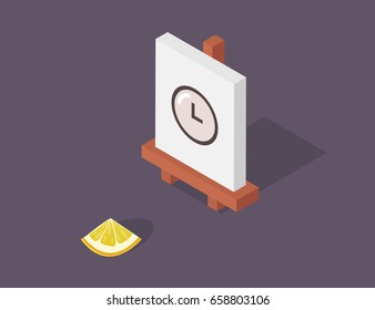 Isometric easel & lemon