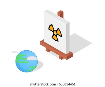 Isometric easel vector illustration