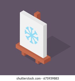 Isometric easel vector illustration