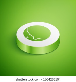Isometric Eclipse of the sun icon isolated on green background. Total sonar eclipse. White circle button. Vector Illustration