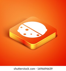 Isometric Eclipse of the sun icon isolated on orange background. Total sonar eclipse. Vector Illustration