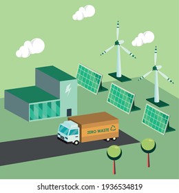 isometric ecological system with truck