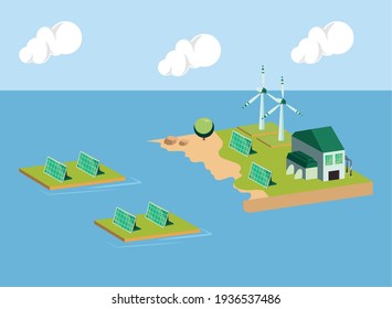 Isometric ecological system at water
