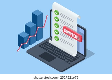 Isometric economic growth and Analytics. Profit Money or Budget. Data analysis. Investment in Property, mutual funds, Land, stock, gold, bonds, and currency exchange. Profit and loss.